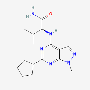 molecular formula C16H24N6O B5303263 N~2~-(6-cyclopentyl-1-methyl-1H-pyrazolo[3,4-d]pyrimidin-4-yl)-L-valinamide 