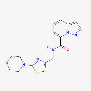 molecular formula C16H17N5O2S B5303274 N-[(2-morpholin-4-yl-1,3-thiazol-4-yl)methyl]pyrazolo[1,5-a]pyridine-7-carboxamide 