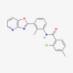 molecular formula C21H16ClN3O2 B5303284 2-chloro-4-methyl-N-(2-methyl-3-[1,3]oxazolo[4,5-b]pyridin-2-ylphenyl)benzamide 