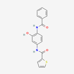 molecular formula C18H14N2O3S B5303288 N-[4-(benzoylamino)-3-hydroxyphenyl]-2-thiophenecarboxamide 