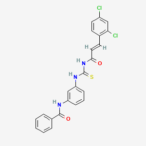 N-{3-[({[3-(2,4-dichlorophenyl)acryloyl]amino}carbonothioyl)amino]phenyl}benzamide