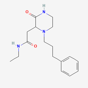 molecular formula C17H25N3O2 B5303307 N-ethyl-2-[3-oxo-1-(3-phenylpropyl)-2-piperazinyl]acetamide 