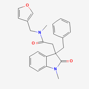 molecular formula C24H24N2O3 B5303334 2-(3-benzyl-1-methyl-2-oxo-2,3-dihydro-1H-indol-3-yl)-N-(3-furylmethyl)-N-methylacetamide 