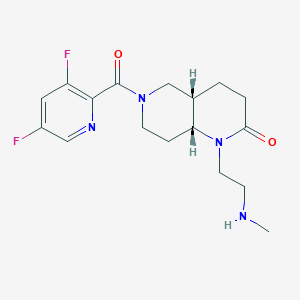 molecular formula C17H22F2N4O2 B5303340 rel-(4aS,8aR)-6-[(3,5-difluoro-2-pyridinyl)carbonyl]-1-[2-(methylamino)ethyl]octahydro-1,6-naphthyridin-2(1H)-one hydrochloride 