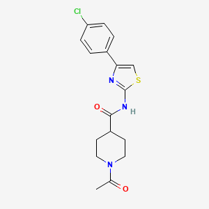 molecular formula C17H18ClN3O2S B5303363 1-acetyl-N-[4-(4-chlorophenyl)-1,3-thiazol-2-yl]-4-piperidinecarboxamide 