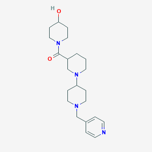 molecular formula C22H34N4O2 B5303368 1-{[1'-(pyridin-4-ylmethyl)-1,4'-bipiperidin-3-yl]carbonyl}piperidin-4-ol 