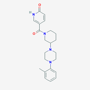 molecular formula C22H28N4O2 B5303374 5-({3-[4-(2-methylphenyl)-1-piperazinyl]-1-piperidinyl}carbonyl)-2(1H)-pyridinone 