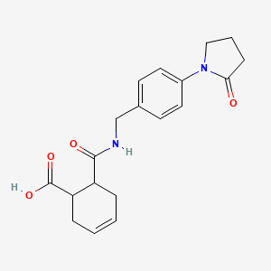 molecular formula C19H22N2O4 B5303380 6-({[4-(2-oxo-1-pyrrolidinyl)benzyl]amino}carbonyl)-3-cyclohexene-1-carboxylic acid 