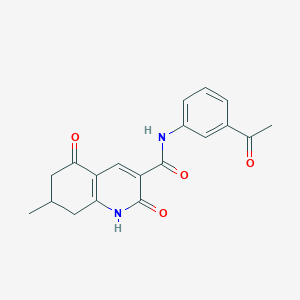 molecular formula C19H18N2O4 B5303411 N-(3-acetylphenyl)-7-methyl-2,5-dioxo-1,2,5,6,7,8-hexahydro-3-quinolinecarboxamide 