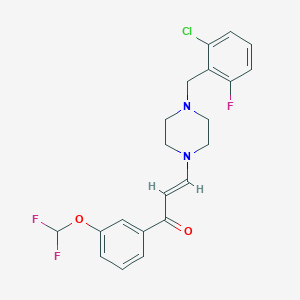 molecular formula C21H20ClF3N2O2 B5303420 3-[4-(2-chloro-6-fluorobenzyl)-1-piperazinyl]-1-[3-(difluoromethoxy)phenyl]-2-propen-1-one 