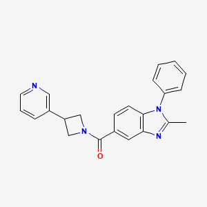 molecular formula C23H20N4O B5303428 2-methyl-1-phenyl-5-{[3-(3-pyridinyl)-1-azetidinyl]carbonyl}-1H-benzimidazole 
