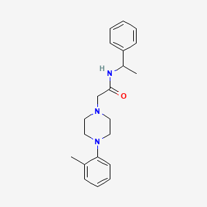 molecular formula C21H27N3O B5303463 2-[4-(2-methylphenyl)-1-piperazinyl]-N-(1-phenylethyl)acetamide 