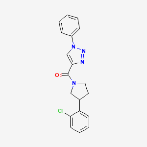molecular formula C19H17ClN4O B5303474 4-{[3-(2-chlorophenyl)-1-pyrrolidinyl]carbonyl}-1-phenyl-1H-1,2,3-triazole 