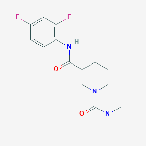 molecular formula C15H19F2N3O2 B5303480 N~3~-(2,4-difluorophenyl)-N~1~,N~1~-dimethyl-1,3-piperidinedicarboxamide 