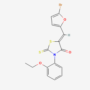 molecular formula C16H12BrNO3S2 B5303481 5-[(5-bromo-2-furyl)methylene]-3-(2-ethoxyphenyl)-2-thioxo-1,3-thiazolidin-4-one 
