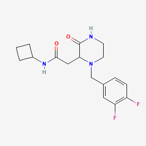 N-cyclobutyl-2-[1-(3,4-difluorobenzyl)-3-oxo-2-piperazinyl]acetamide