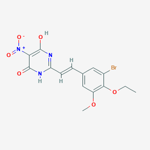 molecular formula C15H14BrN3O6 B5303506 2-[2-(3-bromo-4-ethoxy-5-methoxyphenyl)vinyl]-5-nitro-4,6-pyrimidinediol 