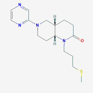 molecular formula C16H24N4OS B5303507 (4aS*,8aR*)-1-[3-(methylthio)propyl]-6-pyrazin-2-yloctahydro-1,6-naphthyridin-2(1H)-one 