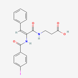 molecular formula C19H17IN2O4 B5303513 N-{2-[(4-iodobenzoyl)amino]-3-phenylacryloyl}-beta-alanine 