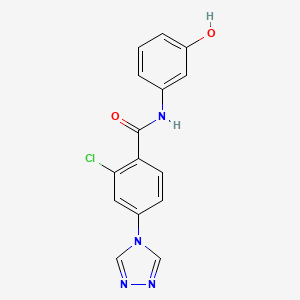 molecular formula C15H11ClN4O2 B5303549 2-chloro-N-(3-hydroxyphenyl)-4-(4H-1,2,4-triazol-4-yl)benzamide 