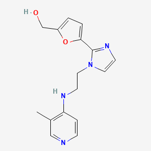molecular formula C16H18N4O2 B5303557 [5-(1-{2-[(3-methylpyridin-4-yl)amino]ethyl}-1H-imidazol-2-yl)-2-furyl]methanol 
