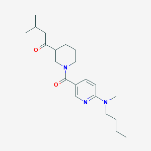 molecular formula C21H33N3O2 B5303568 1-[1-({6-[butyl(methyl)amino]pyridin-3-yl}carbonyl)piperidin-3-yl]-3-methylbutan-1-one 