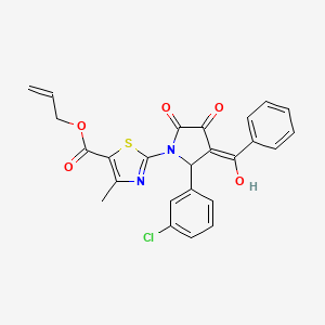 molecular formula C25H19ClN2O5S B5303572 allyl 2-[3-benzoyl-2-(3-chlorophenyl)-4-hydroxy-5-oxo-2,5-dihydro-1H-pyrrol-1-yl]-4-methyl-1,3-thiazole-5-carboxylate 