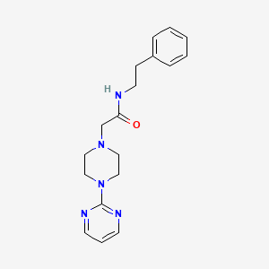 molecular formula C18H23N5O B5303578 N-(2-phenylethyl)-2-[4-(2-pyrimidinyl)-1-piperazinyl]acetamide 