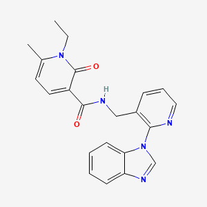 molecular formula C22H21N5O2 B5303584 N-{[2-(1H-benzimidazol-1-yl)pyridin-3-yl]methyl}-1-ethyl-6-methyl-2-oxo-1,2-dihydropyridine-3-carboxamide 