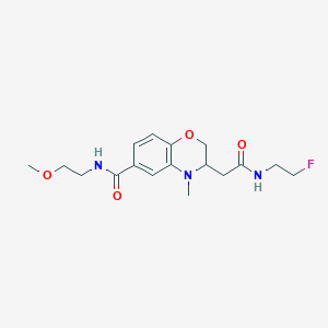 molecular formula C17H24FN3O4 B5303586 3-{2-[(2-fluoroethyl)amino]-2-oxoethyl}-N-(2-methoxyethyl)-4-methyl-3,4-dihydro-2H-1,4-benzoxazine-6-carboxamide 