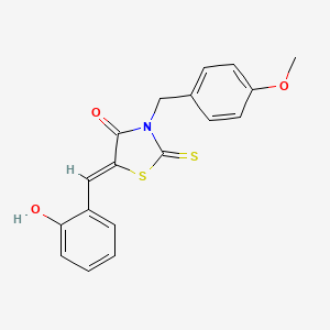 molecular formula C18H15NO3S2 B5303587 5-(2-hydroxybenzylidene)-3-(4-methoxybenzyl)-2-thioxo-1,3-thiazolidin-4-one 
