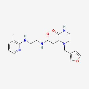 molecular formula C19H25N5O3 B5303613 2-[1-(3-furylmethyl)-3-oxo-2-piperazinyl]-N-{2-[(3-methyl-2-pyridinyl)amino]ethyl}acetamide 