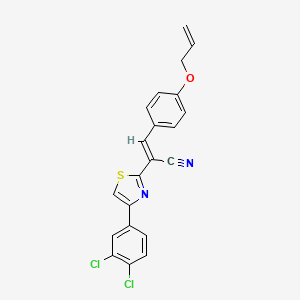 molecular formula C21H14Cl2N2OS B5303621 3-[4-(allyloxy)phenyl]-2-[4-(3,4-dichlorophenyl)-1,3-thiazol-2-yl]acrylonitrile 