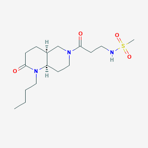 molecular formula C16H29N3O4S B5303634 N-{3-[(4aS*,8aR*)-1-butyl-2-oxooctahydro-1,6-naphthyridin-6(2H)-yl]-3-oxopropyl}methanesulfonamide 