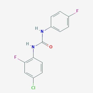 molecular formula C13H9ClF2N2O B5303638 N-(4-chloro-2-fluorophenyl)-N'-(4-fluorophenyl)urea 
