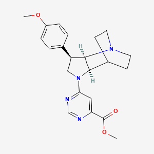 molecular formula C22H26N4O3 B5303643 methyl 6-[(3R*,3aR*,7aR*)-3-(4-methoxyphenyl)hexahydro-4,7-ethanopyrrolo[3,2-b]pyridin-1(2H)-yl]pyrimidine-4-carboxylate 