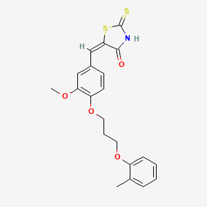 molecular formula C21H21NO4S2 B5303669 5-{3-methoxy-4-[3-(2-methylphenoxy)propoxy]benzylidene}-2-thioxo-1,3-thiazolidin-4-one 