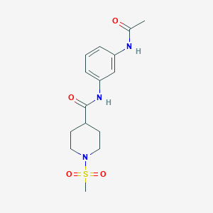 molecular formula C15H21N3O4S B5303692 N-[3-(acetylamino)phenyl]-1-(methylsulfonyl)-4-piperidinecarboxamide 