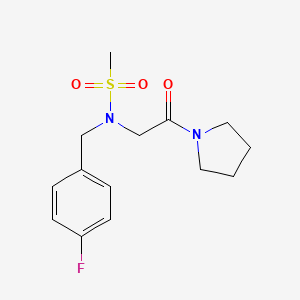 molecular formula C14H19FN2O3S B5303696 N-(4-fluorobenzyl)-N-[2-oxo-2-(1-pyrrolidinyl)ethyl]methanesulfonamide 