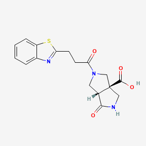molecular formula C17H17N3O4S B5303698 (3aR*,6aS*)-5-[3-(1,3-benzothiazol-2-yl)propanoyl]-1-oxohexahydropyrrolo[3,4-c]pyrrole-3a(1H)-carboxylic acid 