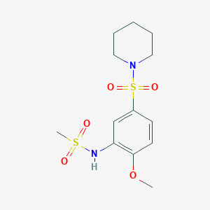 molecular formula C13H20N2O5S2 B5303709 N-[2-methoxy-5-(1-piperidinylsulfonyl)phenyl]methanesulfonamide 
