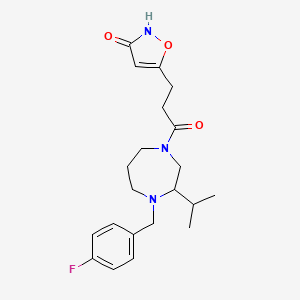 molecular formula C21H28FN3O3 B5303716 5-{3-[4-(4-fluorobenzyl)-3-isopropyl-1,4-diazepan-1-yl]-3-oxopropyl}-3-isoxazolol 