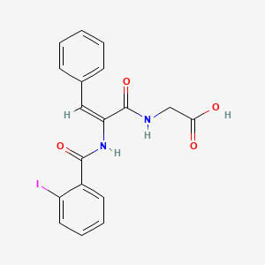 molecular formula C18H15IN2O4 B5303727 N-{2-[(2-iodobenzoyl)amino]-3-phenylacryloyl}glycine 