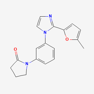 molecular formula C18H17N3O2 B5303732 1-{3-[2-(5-methyl-2-furyl)-1H-imidazol-1-yl]phenyl}pyrrolidin-2-one 