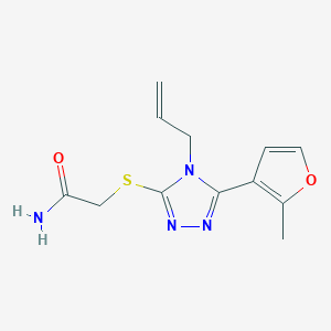 molecular formula C12H14N4O2S B5303744 2-{[4-allyl-5-(2-methyl-3-furyl)-4H-1,2,4-triazol-3-yl]thio}acetamide 