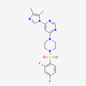 molecular formula C19H20F2N6O2S B5303747 4-{4-[(2,4-difluorophenyl)sulfonyl]-1-piperazinyl}-6-(4,5-dimethyl-1H-imidazol-1-yl)pyrimidine 