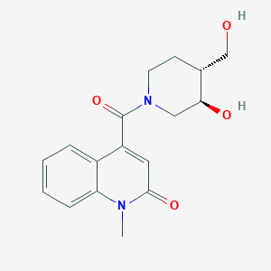 4-{[(3R*,4R*)-3-hydroxy-4-(hydroxymethyl)-1-piperidinyl]carbonyl}-1-methyl-2(1H)-quinolinone