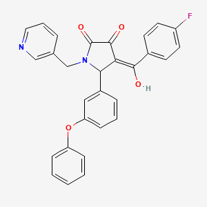 molecular formula C29H21FN2O4 B5303777 4-(4-fluorobenzoyl)-3-hydroxy-5-(3-phenoxyphenyl)-1-(3-pyridinylmethyl)-1,5-dihydro-2H-pyrrol-2-one 