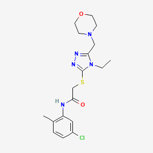 molecular formula C18H24ClN5O2S B5303785 N-(5-chloro-2-methylphenyl)-2-{[4-ethyl-5-(morpholin-4-ylmethyl)-4H-1,2,4-triazol-3-yl]thio}acetamide 