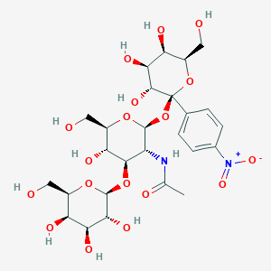 molecular formula C26H38N2O18 B053038 4-Nitrophenyl O-beta-galactopyranosyl-(1-4)-O-(2-acetamido-2-deoxy-beta-glucopyranosyl)-(1-3)-beta-galactopyranoside CAS No. 124098-14-2